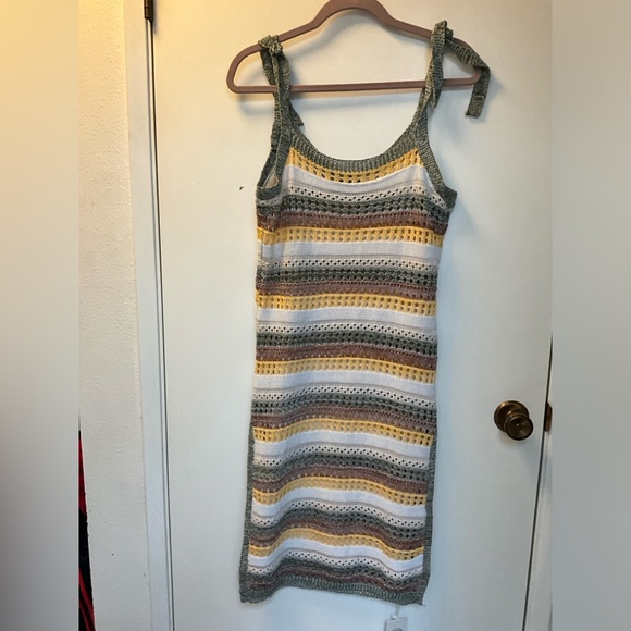 ✨NXH Split Dress Tie Shoulder Dress Cover Up Size L - Picture 9 of 13